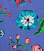 Color:Crocus - Image 3 - Short Sleeve Square Neck Pintuck Detail Woven Hummingbird Floral Print Cropped Pajama Set