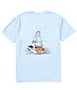 Color:Light Blue - Image 1 - Big Boys 8-16 Short Sleeve Deep Wave Performance Graphic T-Shirt