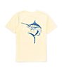 Color:Light Yellow - Image 1 - Little Boys 2-7 Short Sleeve Blue Marlin Graphic T-Shirt