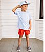 Color:Light Blue - Image 3 - Little Boys 2T-7 Short Sleeve Sport Flag Performance T-Shirt