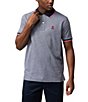 Color:Navy - Image 1 - Bronxville Jacquard Short Sleeve Polo Shirt