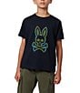 Color:Navy - Image 1 - Little/Big Boys 5-20 Short Sleeve Apple Valley Sweater-Stitch T-Shirt