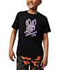 Color:Black - Image 1 - Little/Big Boys 5-20 Short Sleeve Chicago Dual Bunny Logo T-Shirt