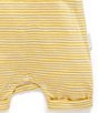 Color:Yellow - Image 4 - PureBaby® Baby Boys Newborn-24 Months Zebra-Appliqued Short-Sleeve Shortall