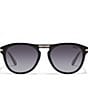 Color:Black/Smoke - Image 2 - Men's Slicked Back 46mm Aviator Polarized Sunglasses