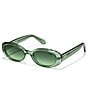 Color:Crystal Emerald/Emerald - Image 1 - Unisex Felt Cute 35mm Oval Sunglasses