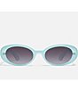 Color:Pastel Mint/Smoke - Image 2 - Unisex Felt Cute 35mm Oval Sunglasses
