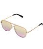 Color:Rose Gold Lavender - Image 1 - Unisex High Key Medium 50mm Aviator Sunglasses