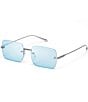 Color:Silver/Blue - Image 1 - Unisex TTYL Rimless 43mm Square Sunglasses