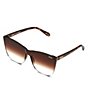 Color:Tortoise/Brown Fade - Image 1 - Women's Come Thru 57mm Tortoise Cat Eye Sunglasses
