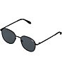 Color:Black/Smoke - Image 1 - Unisex Jezabell 53mm Round Polarized Sunglasses