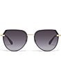 Color:Black Gold/Smoke - Image 2 - Women's Main Character 54mm Round Sunglasses