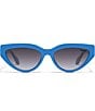 Color:Cobalt/Smoke - Image 2 - Women's Narrow Down 37mm Cat Eye Sunglasses