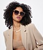 Color:Oat Brown - Image 3 - Women's Wide Awake 54mm Square Sunglasses