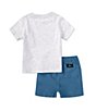 Color:Assorted - Image 2 - Baby Boys 12-24 Months Short-Sleeve Logo/Sun Graphic Jersey T-Shirt & Solid Tech Shorts Set