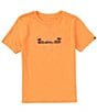Color:Tangerine - Image 2 - Big Boys 8-20 Short Sleeve Surf Core Graphic Logo T-Shirt