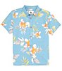 Color:Reef Waters Tropical Floral - Image 1 - Big Boys 8-20 Short-Sleeve Tropical Floral Boy Woven Shirt