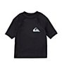 Color:Black/Green - Image 1 - Little Boys 2T-7 Short Sleeve Everyday UPF 50 Rashguard T-Shirt