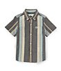 Color:Black Oxford - Image 1 - Little Boys 2T-7 Short Sleeve Striped Oxford Shirt