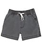 Color:Faded Black - Image 1 - Little Boys 2T-7 Taxer Back Patch Pocket Acid Wash Pull-On Shorts