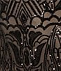 Color:Black/Nude - Image 3 - Plus Size Sleeveless V-Neck Sequin Godet Skirt Long Dress
