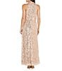 Color:Gold - Image 2 - Sleeveless Halter Neck Embroidered Sequin Fringe Dress