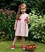 Color:Red - Image 2 - Little/Big Girls 2-10 Mini Strawberry Bow Dress