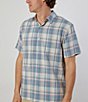 Color:Cream/Blue/Salmon - Image 1 - Performance Old Harbour Short Sleeve Woven Shirt