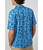 Color:Steel Blue - Image 2 - Performance Stretch Dockside Print Short Sleeve Woven Shirt