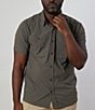 Color:Military Green - Image 1 - Performance Stretch Tracker Short Sleeve Woven Shirt