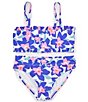 Color:Multi - Image 1 - Big Girls 7-16 Aloha Bandeau Top & Matching Hipster Bottom 2-Piece Swimsuit