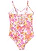 Color:Multi - Image 2 - Big Girls 7-16 She's Sunny Vintage Floral-Print One-Piece Swimsuit