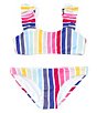 Color:Multi - Image 1 - Big Girls 7-16 Tulum Vertical-Stripe Bikini Top & Matching Hipster Bottom 2-Piece Set