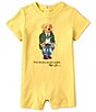 Color:Oasis Yellow - Image 1 - Baby Boys 3-12 Months Short-Sleeve Polo Bear Jersey Shortall