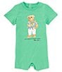 Color:Vineyard Green - Image 1 - Baby Boys 3-12 Months Short Sleeve Polo Bear Jersey Shortall