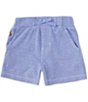 Color:Harbor Island Blue Multi - Image 1 - Baby Boys 3-24 Months Knit Cotton Oxford Shorts