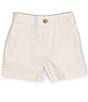 Color:Deckwash White - Image 1 - Baby Boys 3-24 Months Twill Flat Front Shorts
