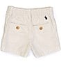 Color:Deckwash White - Image 2 - Baby Boys 3-24 Months Twill Flat Front Shorts