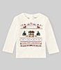 Color:Nevis - Image 1 - Baby Girls 3-24 Months Long Sleeve Holiday Embroidered Jersey T-Shirt