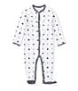 Color:French Navy/White - Image 1 - Baby Boys Newborn Bear Printed Footed Coverall