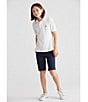 Color:White - Image 3 - Big Boys 8-20 Short Sleeve Classic Mesh Polo Shirt