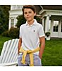 Color:White - Image 6 - Big Boys 8-20 Short Sleeve Classic Mesh Polo Shirt