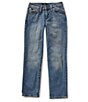 Color:Oxford Blue - Image 1 - Big Boys 8-20 Straight Slim Fit Denim Jeans