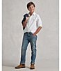 Color:Oxford Blue - Image 3 - Big Boys 8-20 Straight Slim Fit Denim Jeans