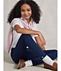 Color:French Navy - Image 4 - Big Girls 7-16 Stretch Jersey Leggings