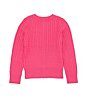 Color:Bright Pink/White - Image 2 - Childrenswear Little Girls 2T-6X Cable-Knit Cardigan Sweater