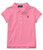 Color:Baja Pink - Image 1 - Childrenswear Little Girls 2T-6X Mesh Polo Shirt