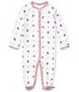 Color:Paisley Pink/Multi - Image 1 - Baby Girls Newborn-9 Months Long Sleeves Polo Bear Footed Coverall
