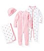 Color:Paisley Pink/Multi - Image 5 - Baby Girls Newborn-9 Months Long Sleeves Polo Bear Footed Coverall