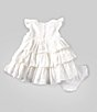 Color:White - Image 2 - Baby Girls 3-24 Months Flutter-Sleeve Eyelet-Embroidered Tiered Fit-And-Flare Dress